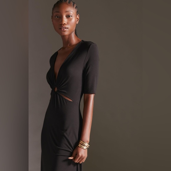 NWT Favorite Daughter The Center of Attention Dress Black M Cut Out Maxi - Picture 2 of 7